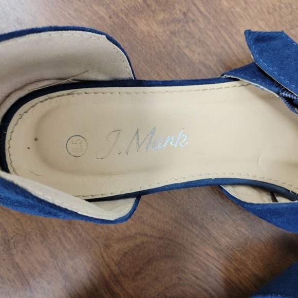 J Mark Womens Sandals 8.5 Blue Suede Pointed Toe Buckle Strap D'Orsay Flats - Picture 10 of 10
